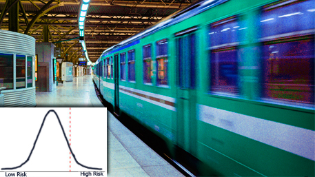 a Polygenic Risk Scores with a train leaving the station