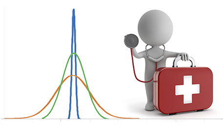 Polygenic risk score and a figure with a stethoscope