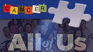 cancer and a puzzle piece and All of US with a crowd