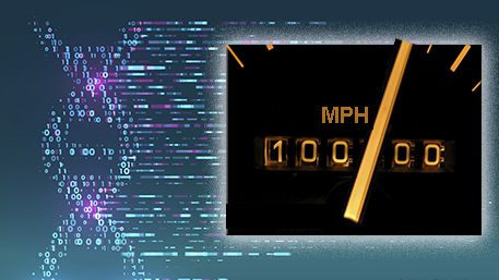 a speedometer with a double helix