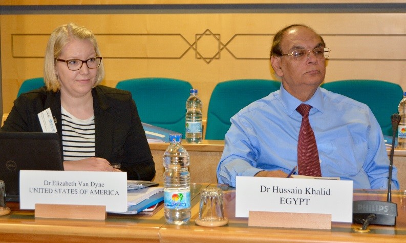 Dr. Elizabeth Van Dyne and Dr. Hussain Khalid, Professor Medical Oncology, Cairo University at WHO consultation in Cairo, Egypt