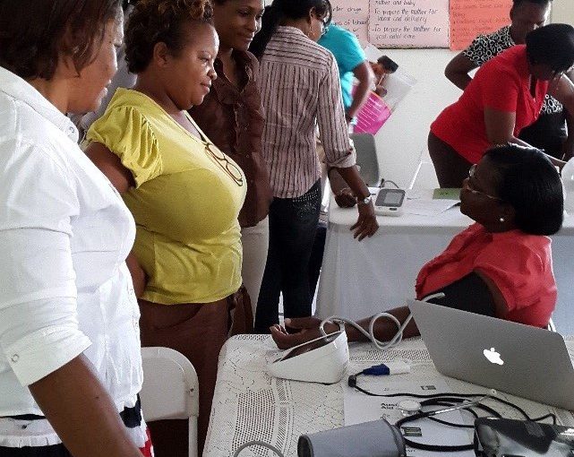 A blood pressure screening in Barbados raises awareness of hypertension and cardiovascular disease.