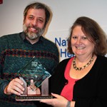 Dr. Sandra Decker receives Kaafee Billah Memorial Award from Dr. Scott Grosse