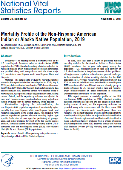 Q And A With Author Mortality Profile Of The Non Hispanic American