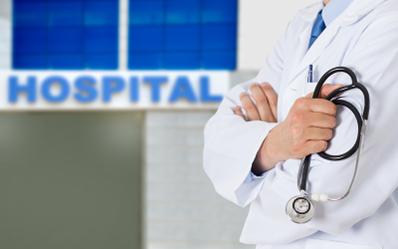 Medical doctor or physician staff in white gown uniform with stethoscope.