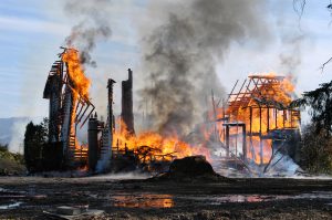 Building consumed by fire