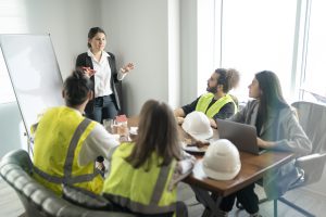 construction workers in a training session