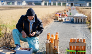 technician setting up fireworks for launch