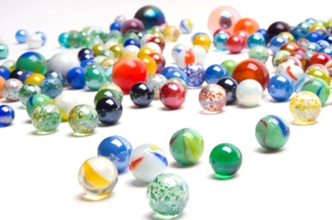an assortment of marbles