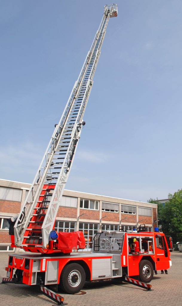 photo of an ariel ladder on a fire truck
