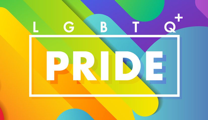 A decorative image that says "LGTBQ+" above a box. Inside the box it says "PRIDE".