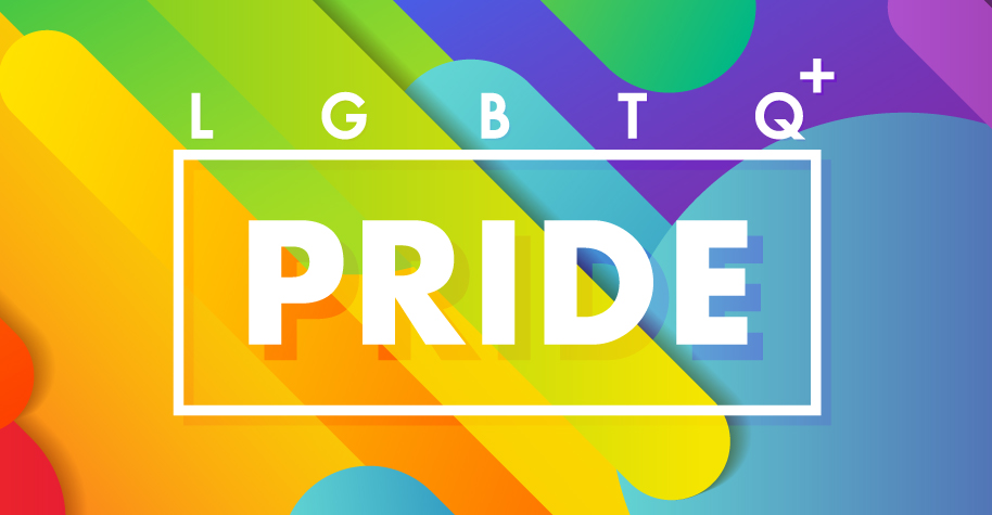 A decorative image that says "LGTBQ+" above a box. Inside the box it says "PRIDE".