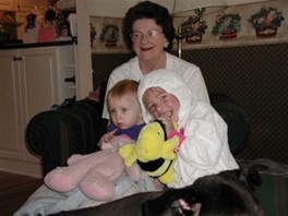 Grandmother with two of her grandchildren