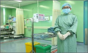 Healthcare worker in ppe in a medical setting