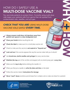 How do I safely use a a multi-dose vaccine vial?