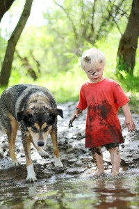 boy with dog