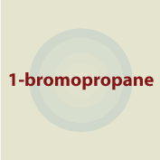 1-bromopropane text written over a circle