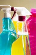 bottles of cleaners