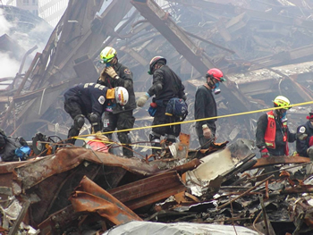 responders regarding wreckage and rubble