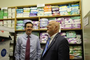 In August 2018, Dr. Redfield visited West Virginia where he toured Lily’s Place, a Huntington facility that provides treatment for babies with neonatal abstinence syndrome. Dr. Redfield (right) is pictured with then-U.S. Rep. Evan Jenkins. 