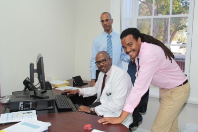 Project staff hard at work analyzing patient data.
