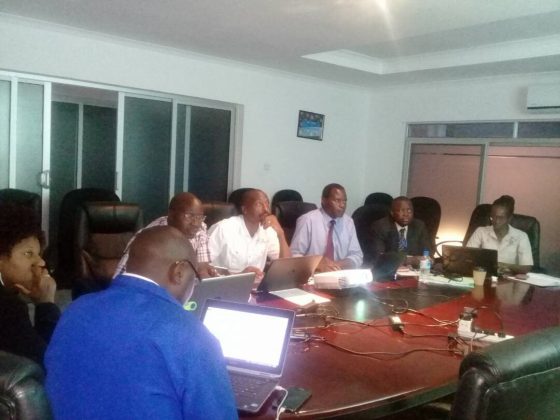 ZNPHI team in the PHEOC: Analysing data and devising response strategies during the 2017/18 cholera outbreak.