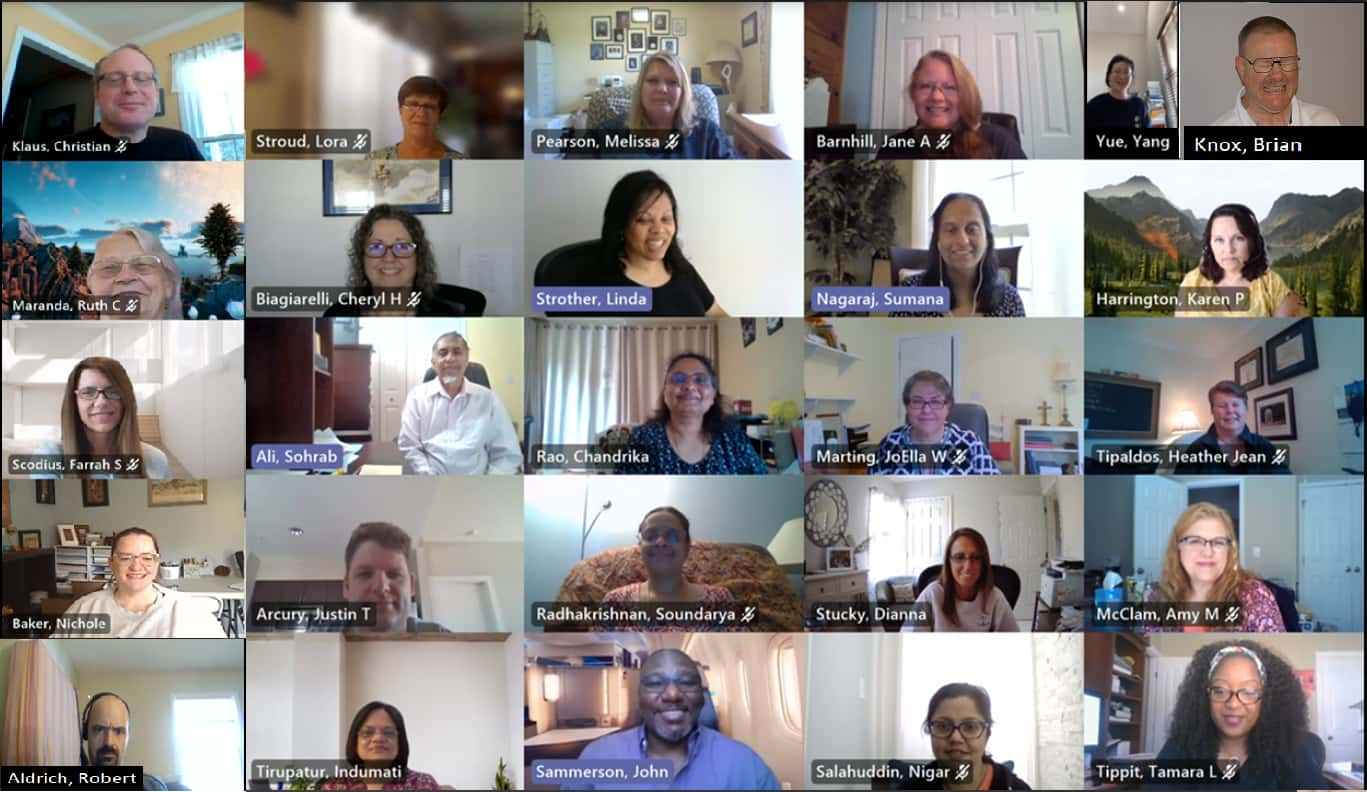 The North Carolina Central Cancer Registry team met virtually during the pandemic to look at details of cancer patients who tested positive for COVID-19.