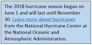 The 2018 hurricane season began on June 1 and will last until November 30. Learn more about hurricanes from the National Hurricane Center at the National Oceanic and Atmospheric Administration.