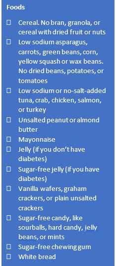 3-Day Emergency Shopping list of foods to purchase