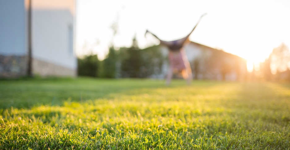 Summer lawn with Child