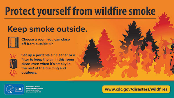 Protect yourself from wildfire smoke. Keep smoke outside.
